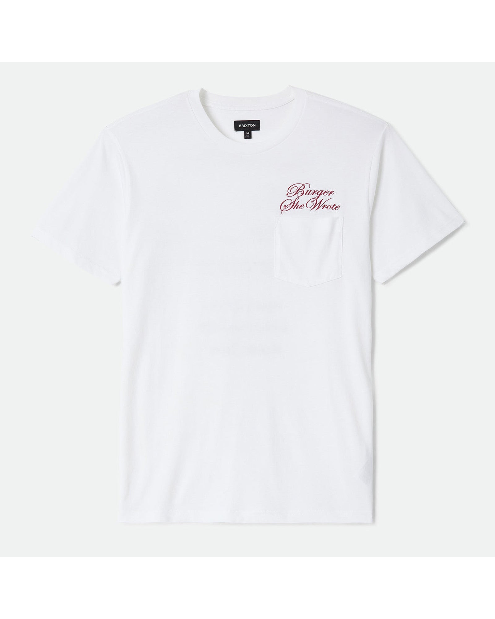 BURGER SHE WROTE POCKET TEE - WHITE