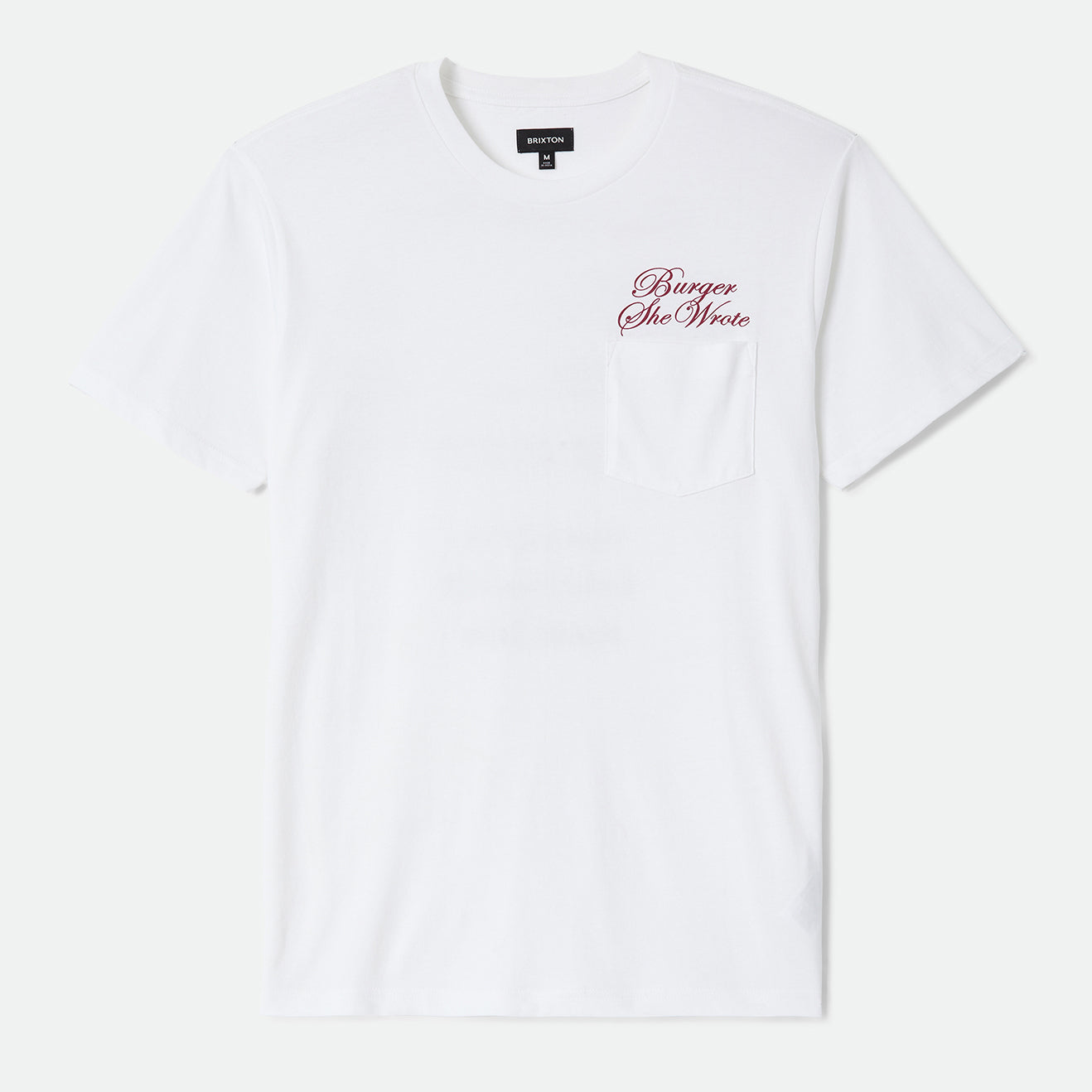 BURGER SHE WROTE POCKET TEE - WHITE