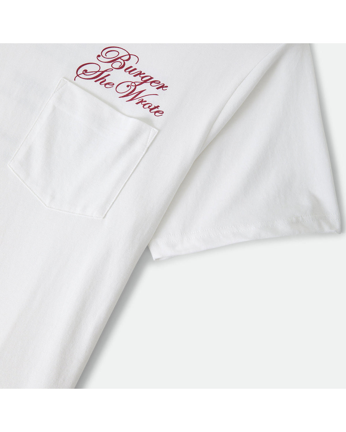 BURGER SHE WROTE POCKET TEE - WHITE
