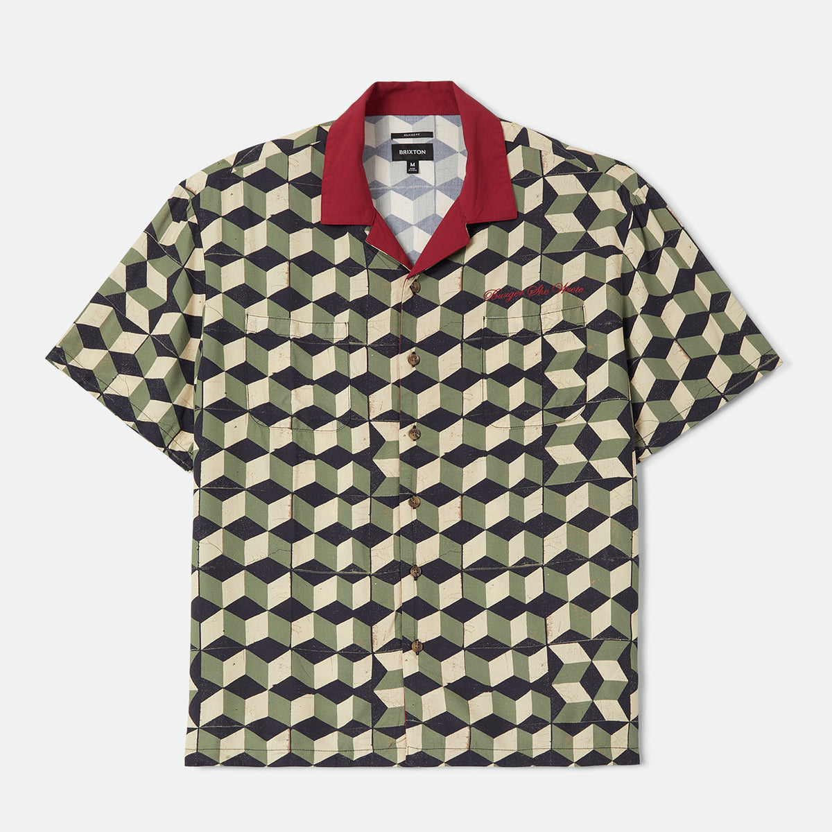 BURGER SHE WROTE S/S WVN - BLACK/GREEN TILE