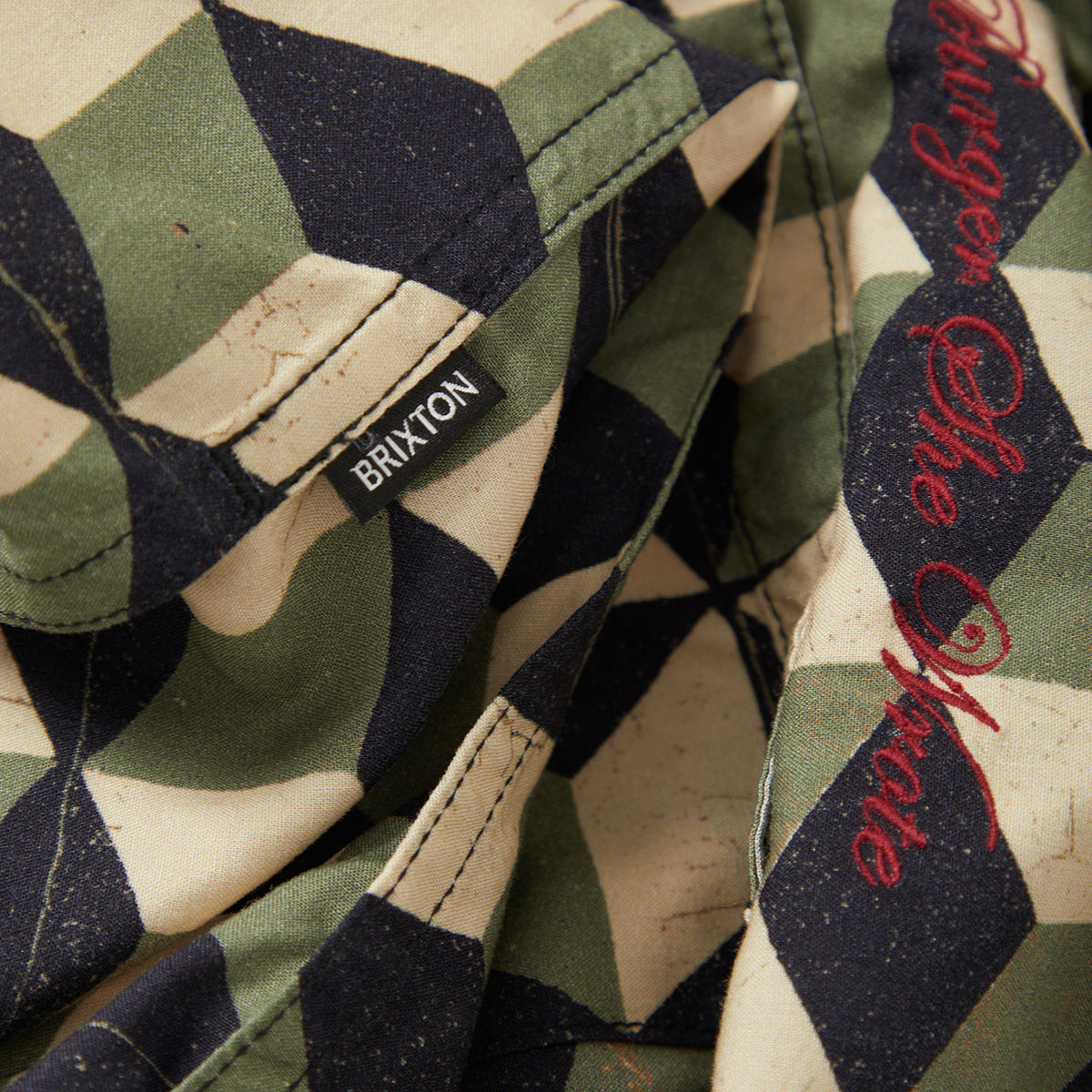 BURGER SHE WROTE S/S WVN - BLACK/GREEN TILE