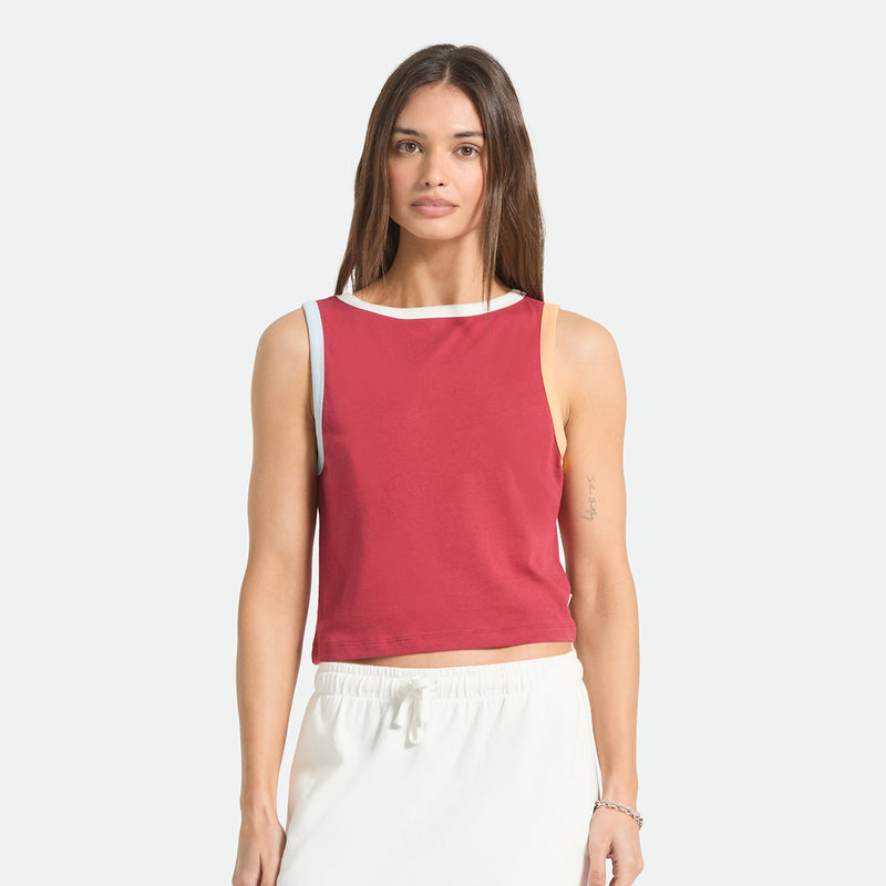 CAREFREE ORGANIC GD CROPPED TANK - ROBUST RED