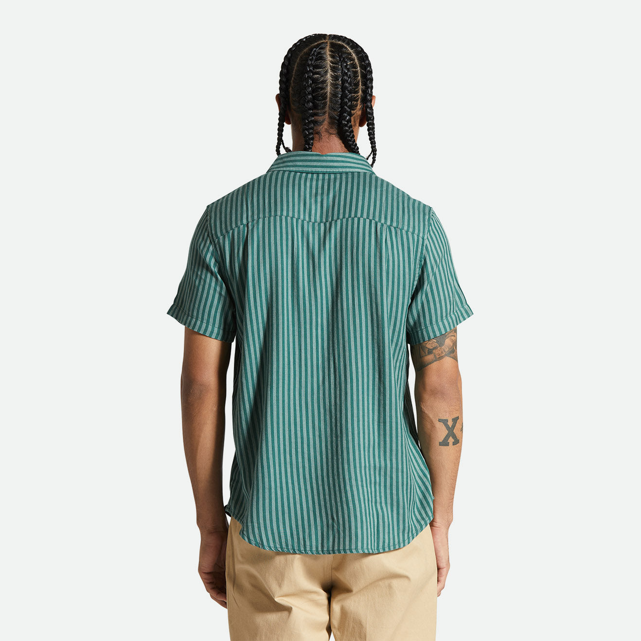 CHARTER HB STRIPE S/S WVN-TREKKING GREEN/CHINOIS
