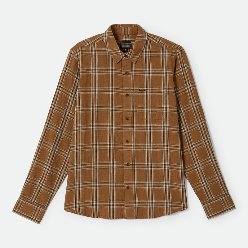 CHARTER LINEN BLEND L/S WVN - WASHED COPPER/WHITECAP PLAID