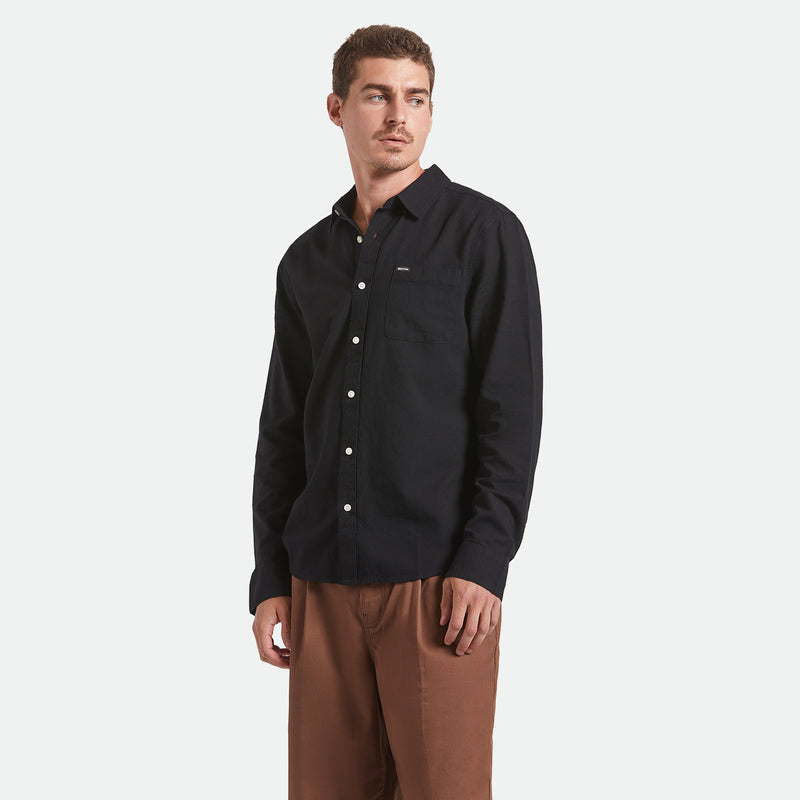 CHARTER L/S WVN - BLACK