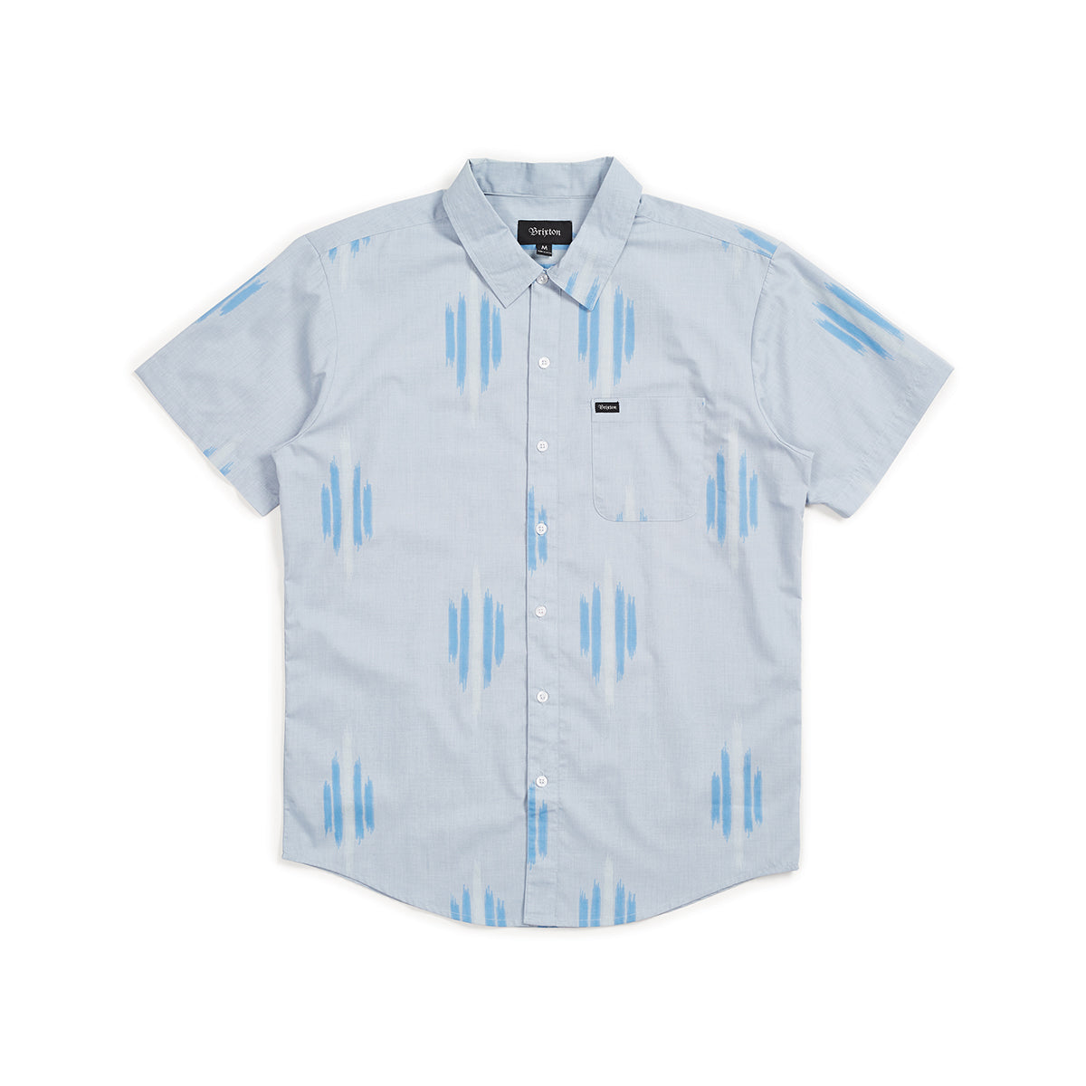 CHARTER PRINT S/S WVN - LIGHT BLUE/WHITE