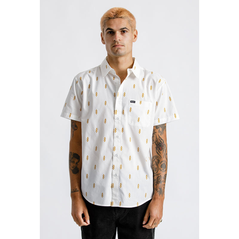 CHARTER PRINT S/S WVN - OFF WHITE/HONEY