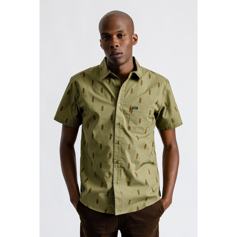 CHARTER PRINT S/S WVN - WASHED OLIVE