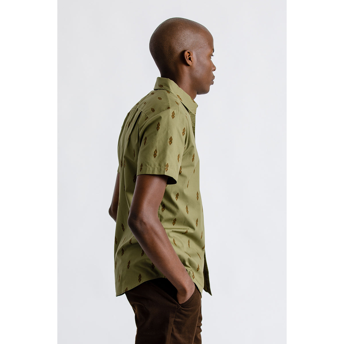 CHARTER PRINT S/S WVN - WASHED OLIVE