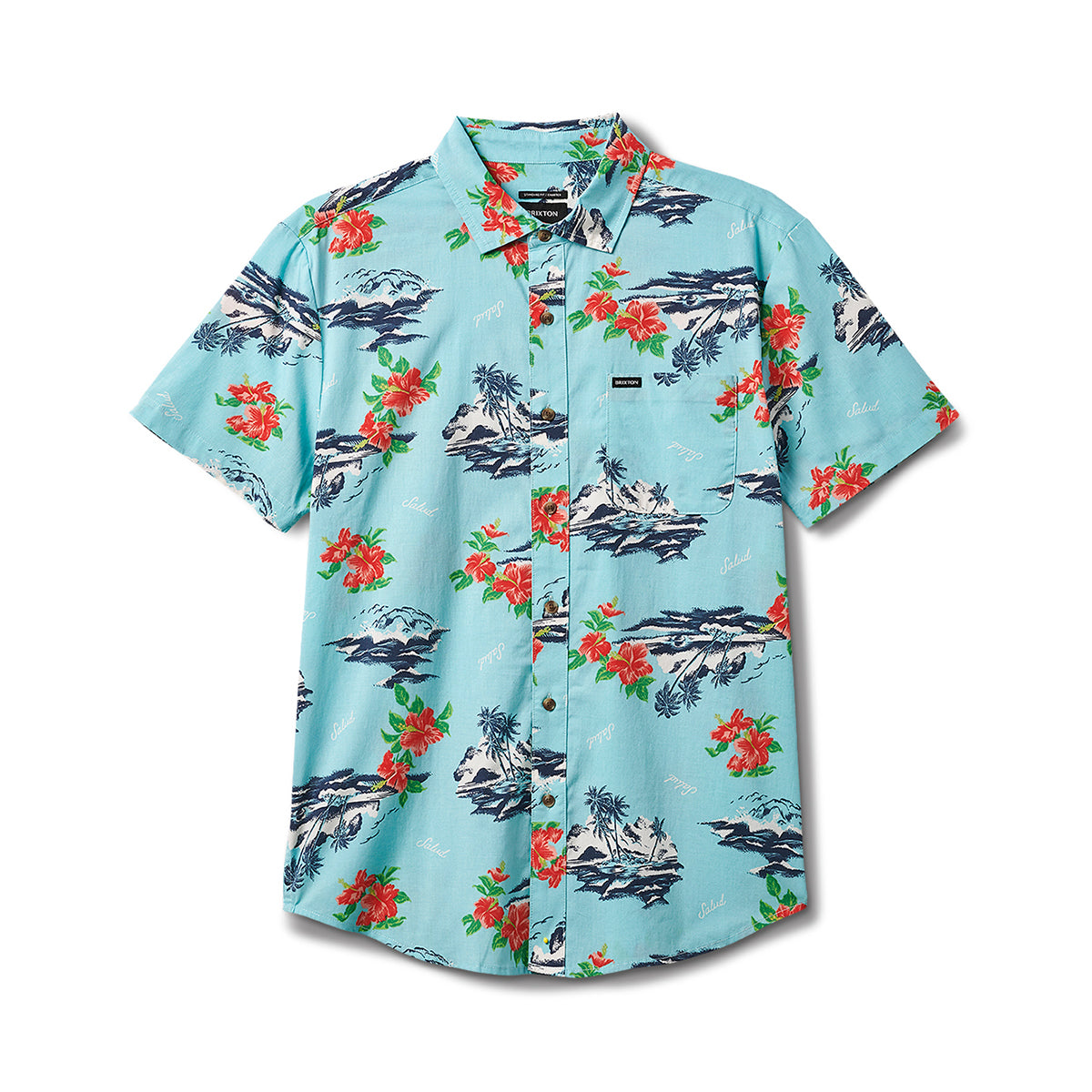 CHARTER PRINT S/S WVN-CANAL BLUE/PARADISE