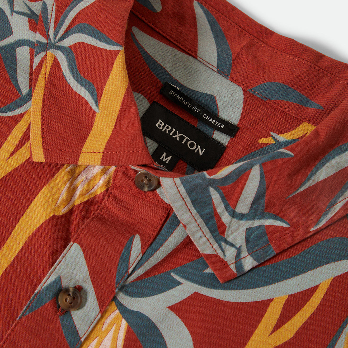 CHARTER PRINT S/S WVN-DARK RED SCENIC TRIP