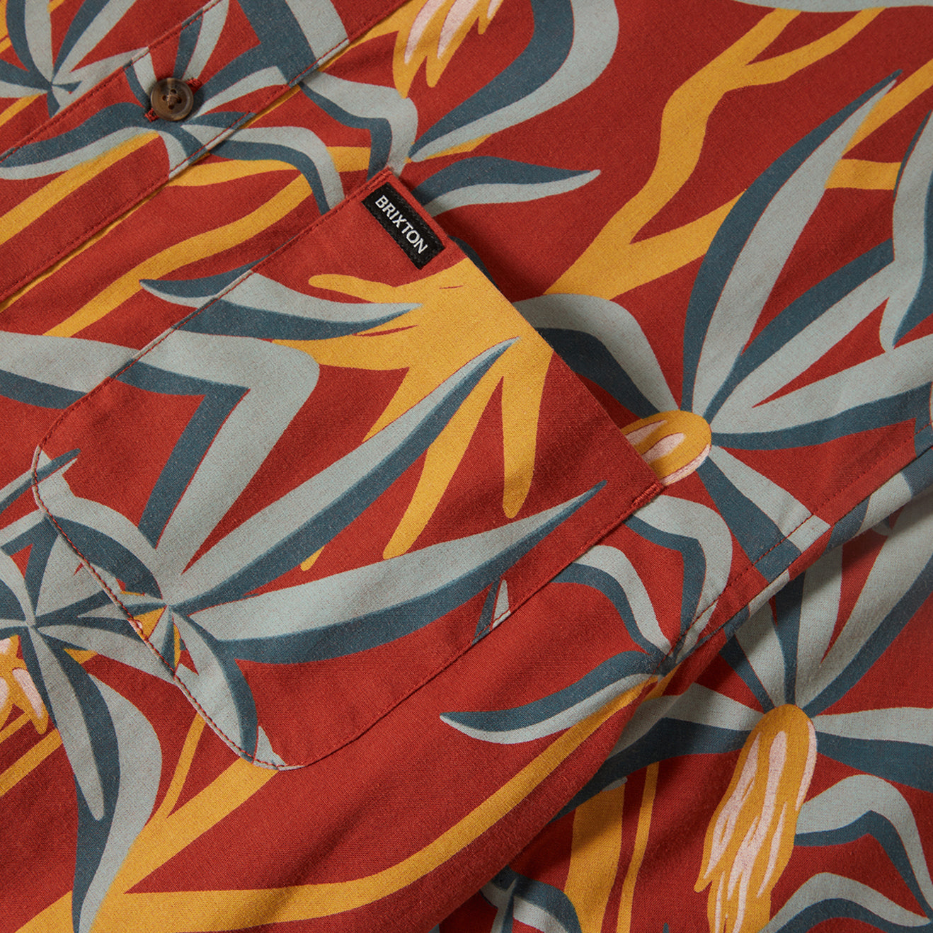 CHARTER PRINT S/S WVN-DARK RED SCENIC TRIP
