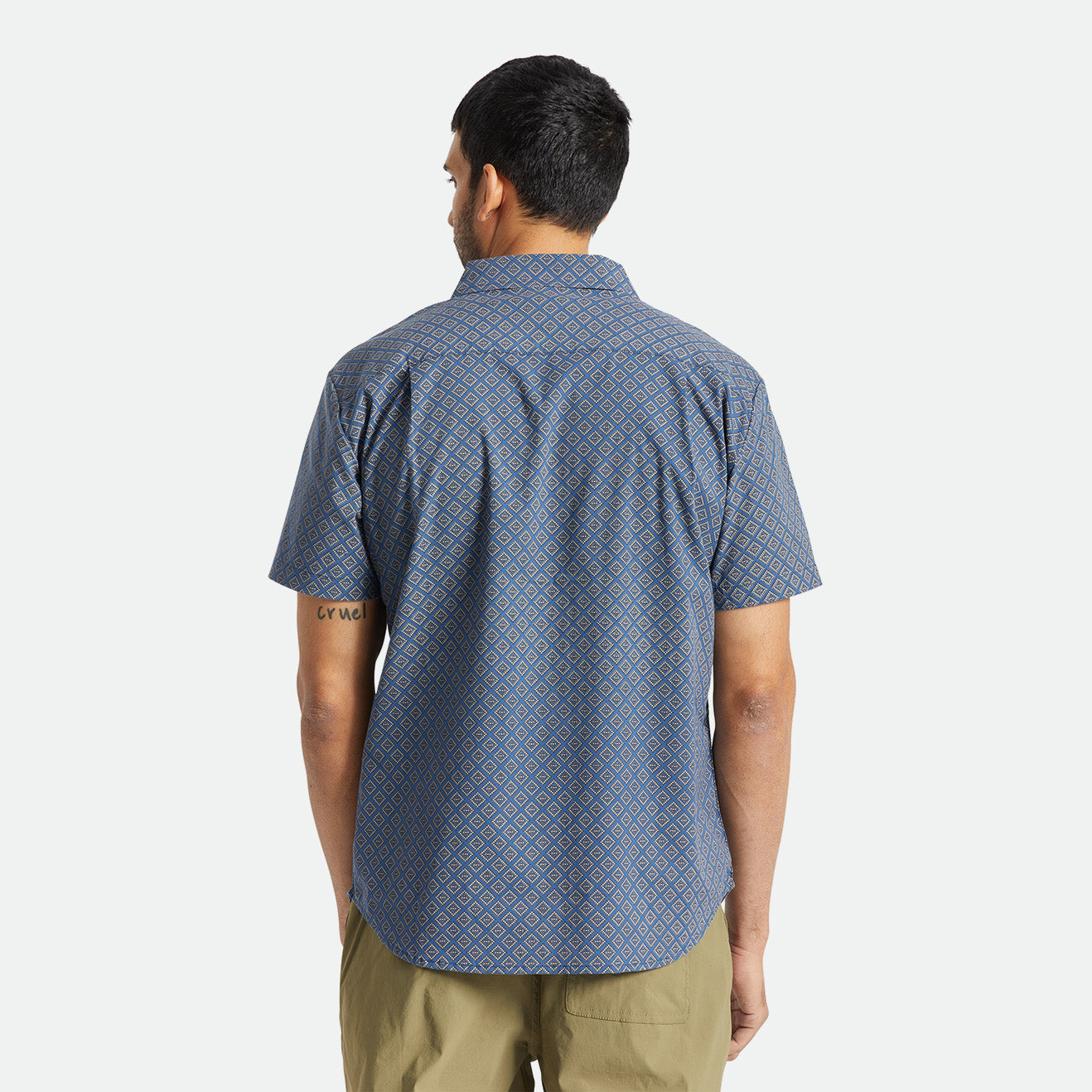 CHARTER PRINT S/S WVN-JOE BLUE/GOLDEN GLOW