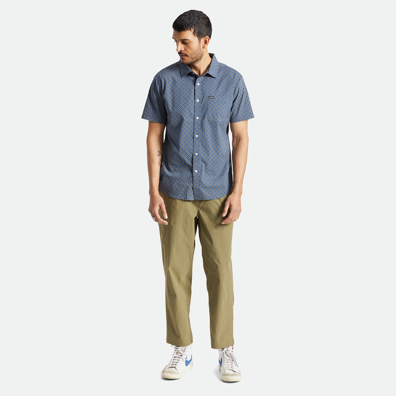 CHARTER PRINT S/S WVN-JOE BLUE/GOLDEN GLOW