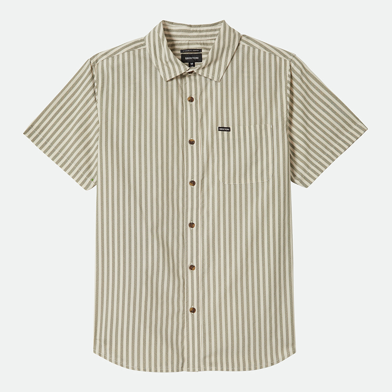 CHARTER PRINT S/S WVN-WHITECAP/IVY GREEN STRIPE