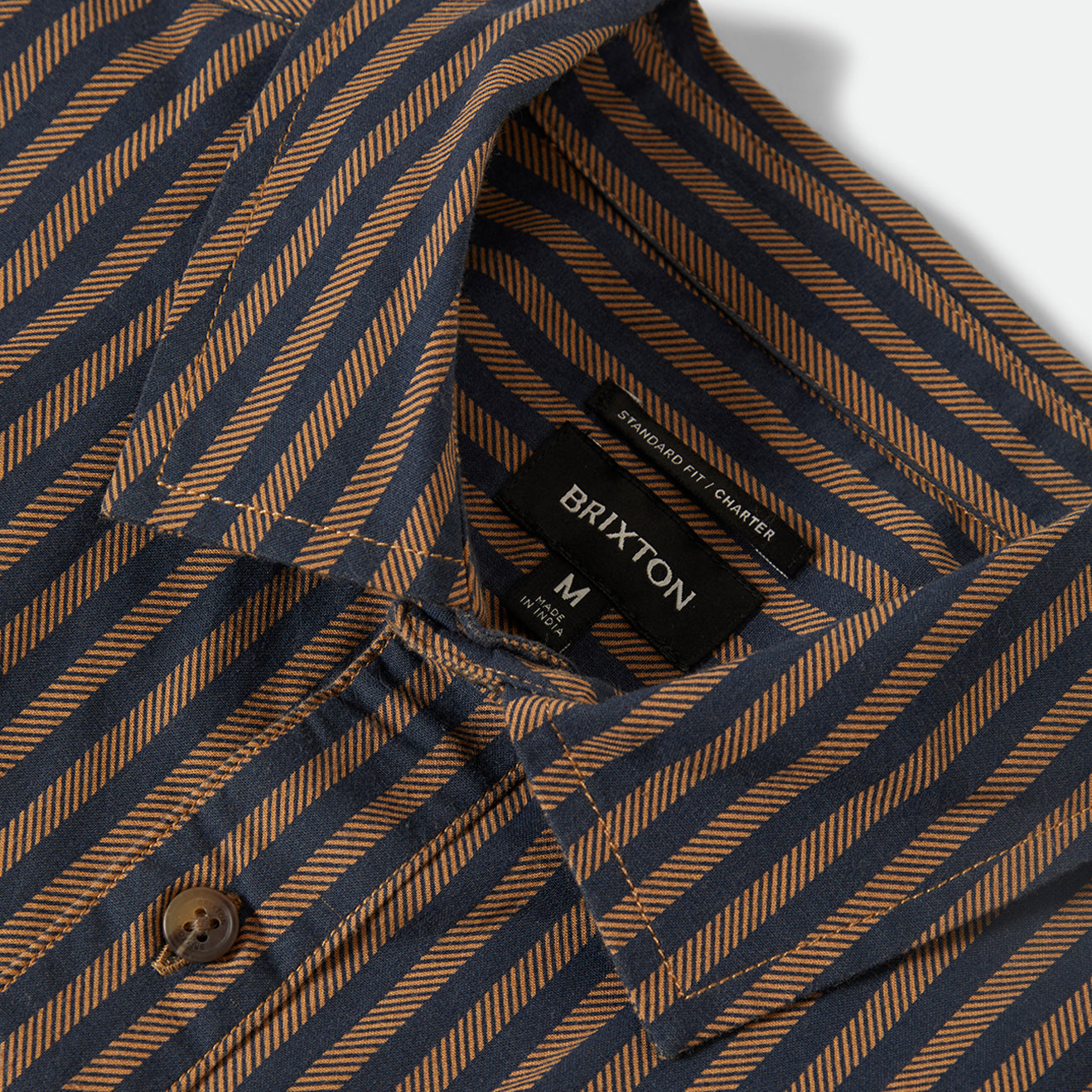 CHARTER PRINT S/S WVN-WASHED BLUE/SUNNAKED  STRIPE