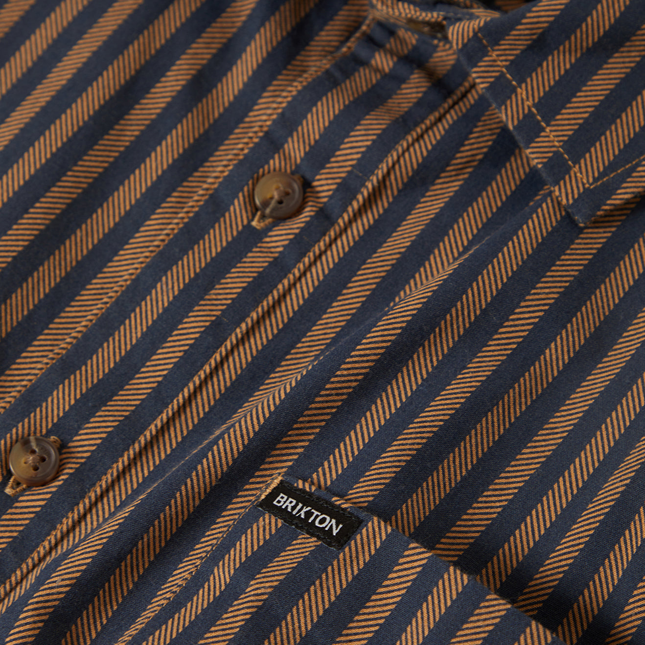 CHARTER PRINT S/S WVN-WASHED BLUE/SUNNAKED  STRIPE
