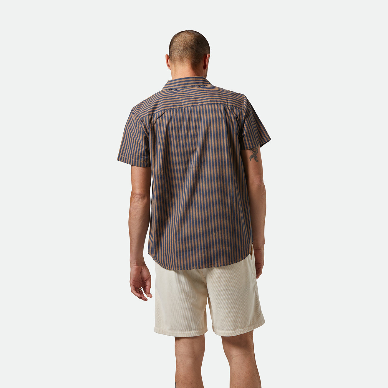 CHARTER PRINT S/S WVN-WASHED BLUE/SUNNAKED  STRIPE