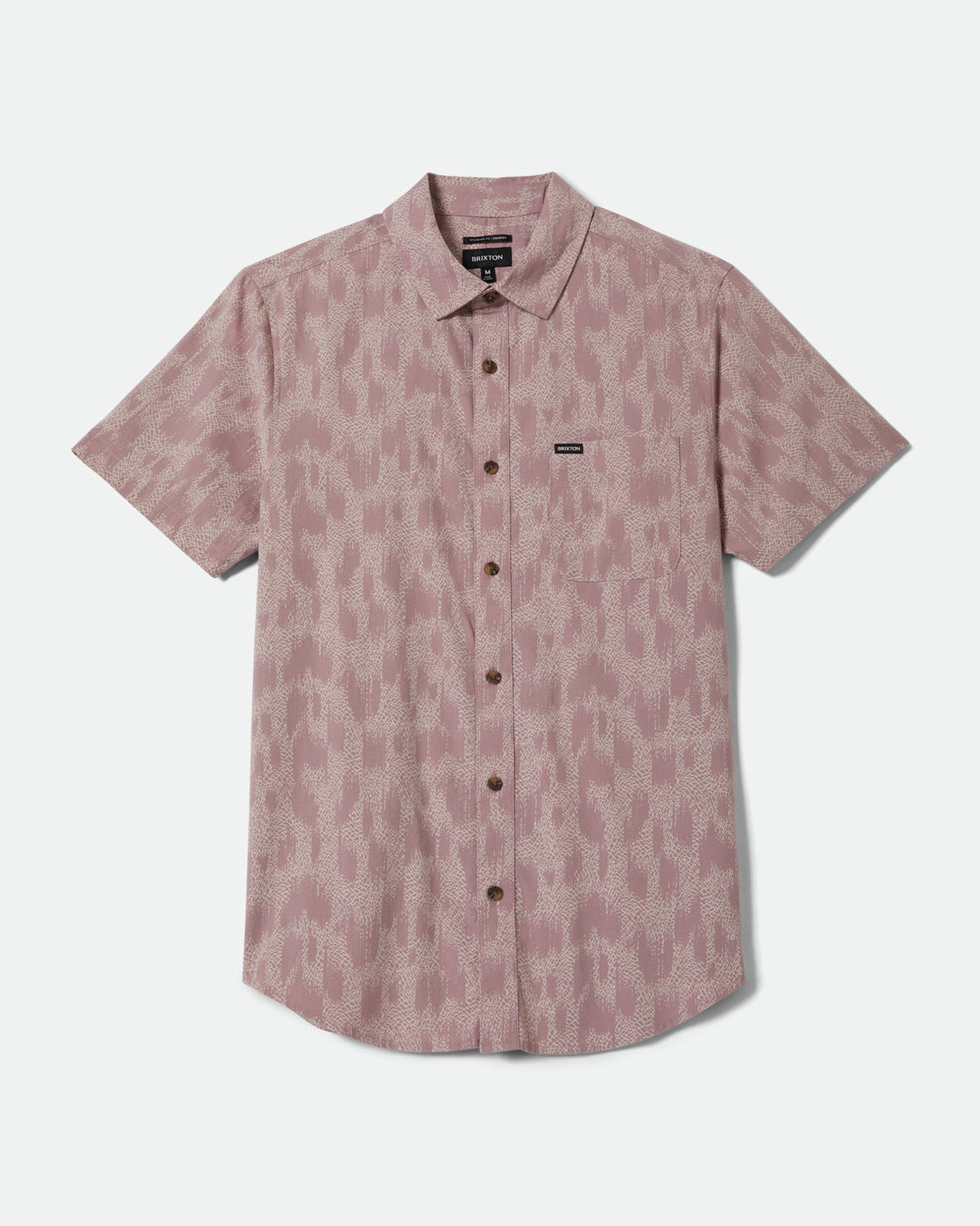 CHARTER PRINT S/S WVN - DARK PINK/SILVER CRACKLE PAINT