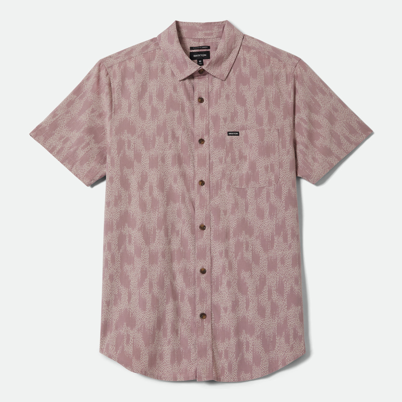 CHARTER PRINT S/S WVN - DARK PINK/SILVER CRACKLE PAINT