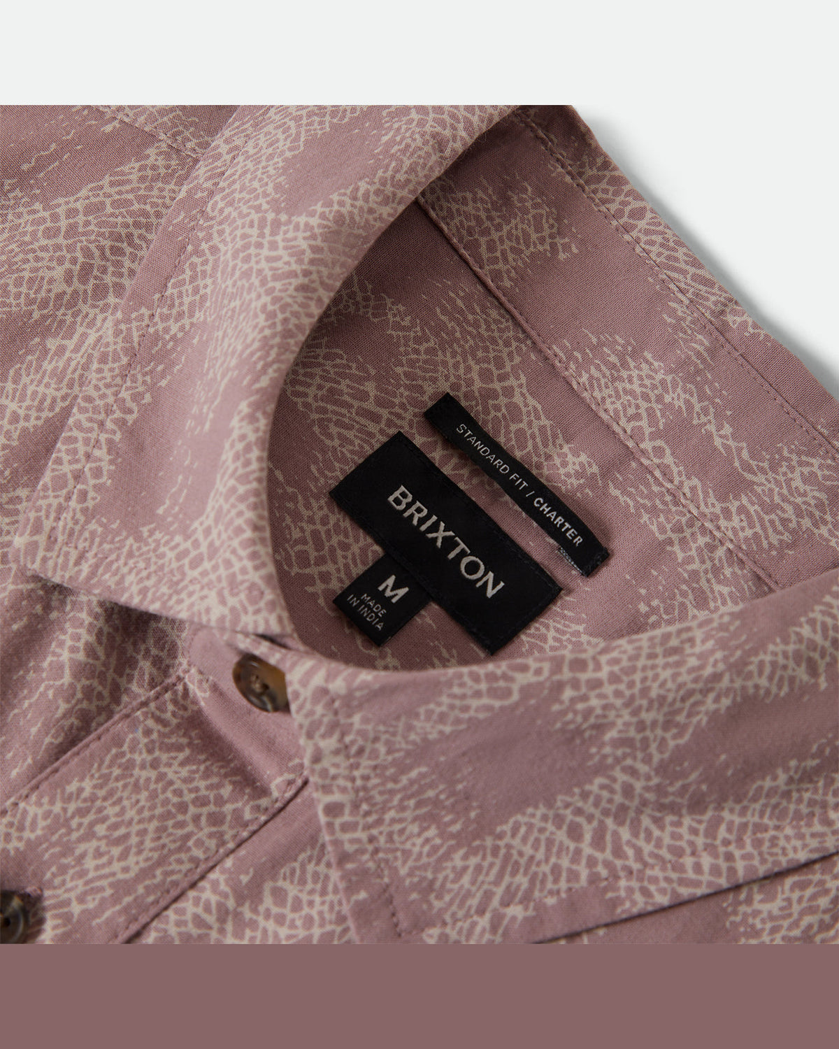 CHARTER PRINT S/S WVN - DARK PINK/SILVER CRACKLE PAINT