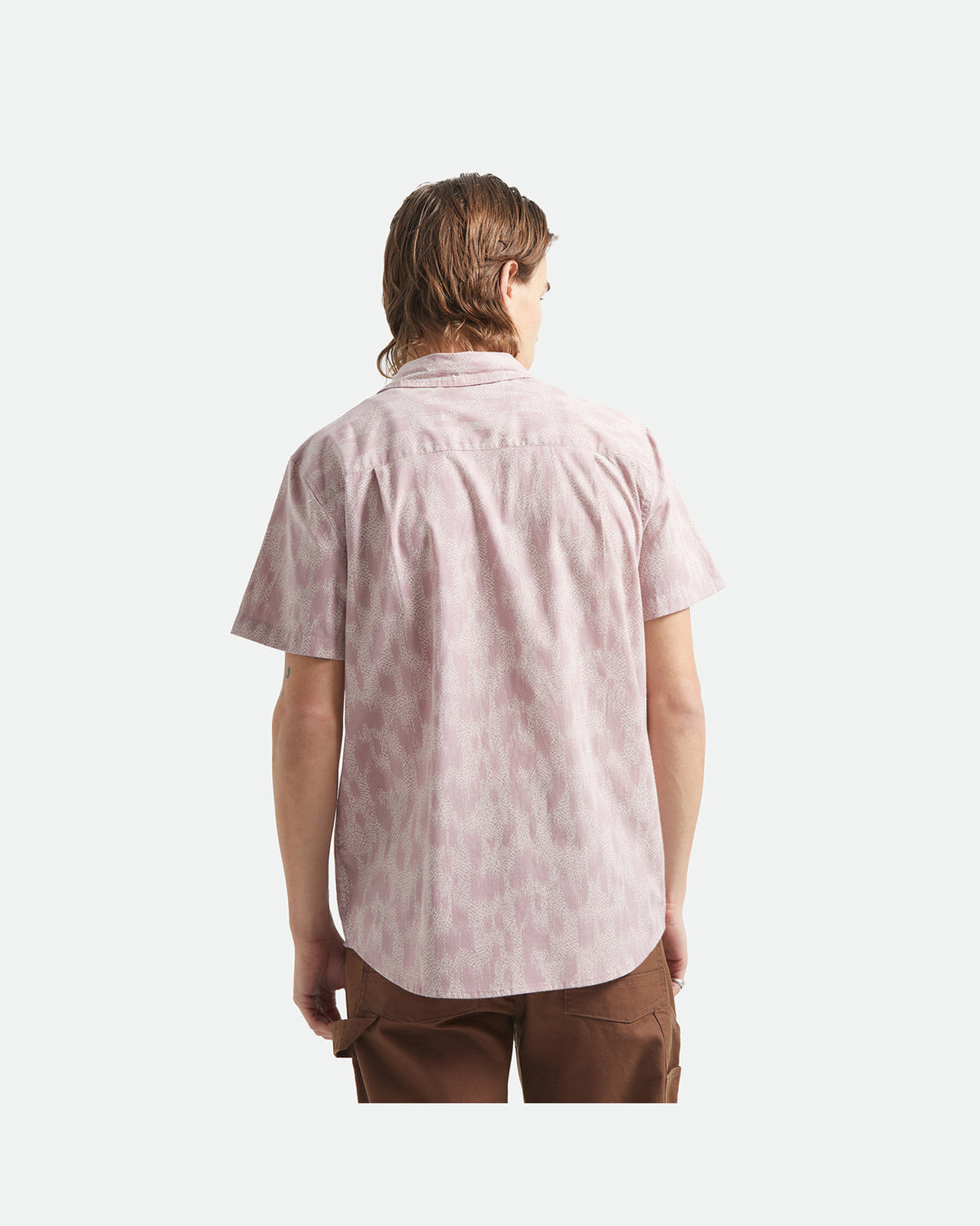 CHARTER PRINT S/S WVN - DARK PINK/SILVER CRACKLE PAINT