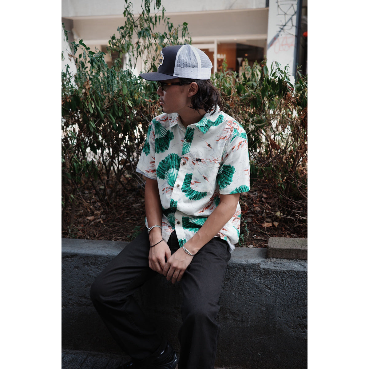 CHARTER PRINT S/S WVN - VINTAGE PALM PRINT
