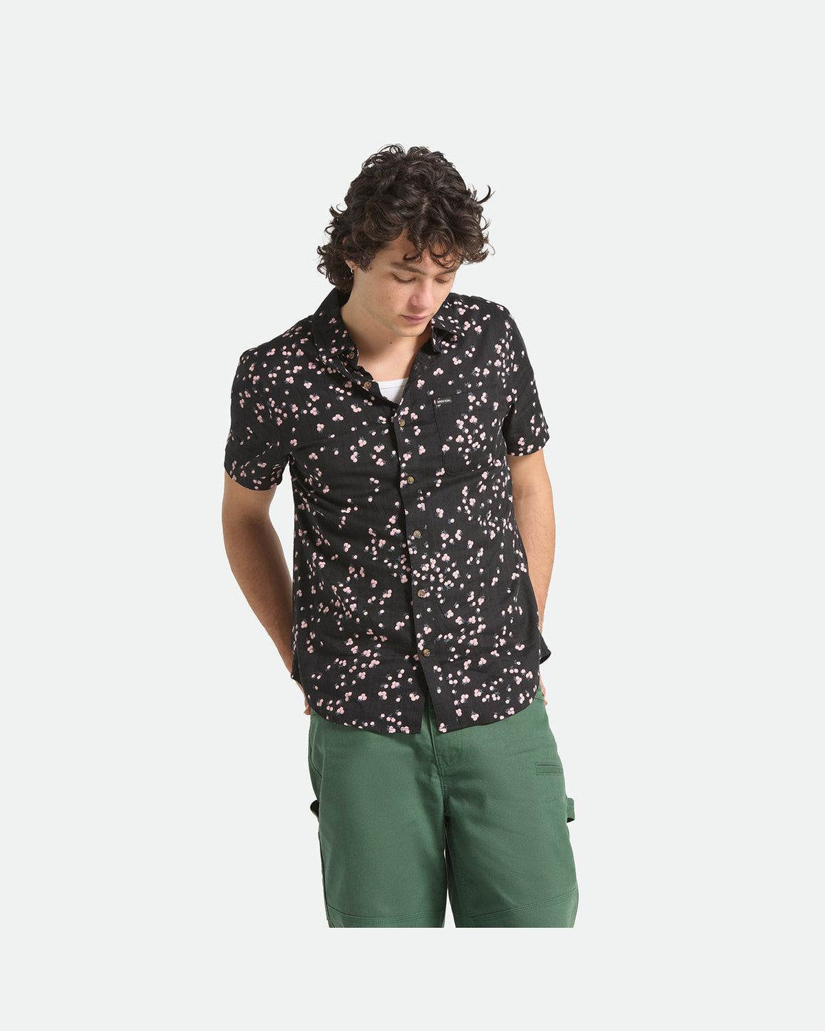 CHARTER SLUB S/S WVN - BLACK/PINK