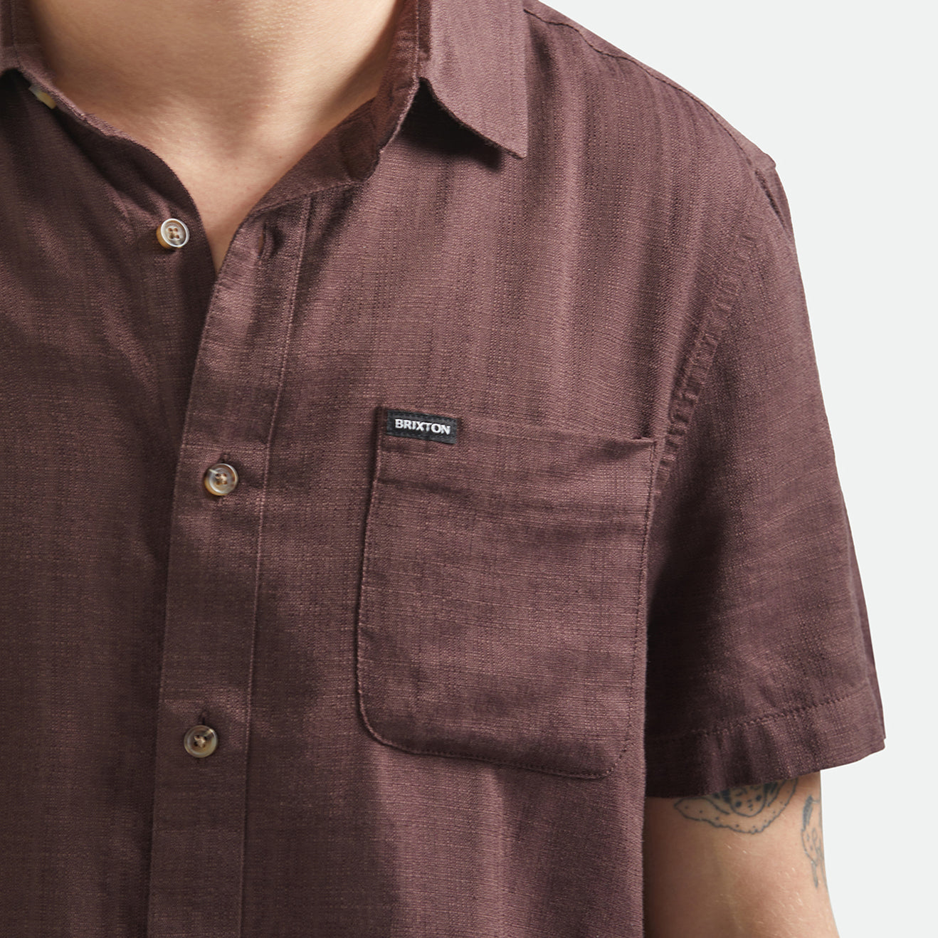 CHARTER SLUB S/S WVN - CHOCOLATE