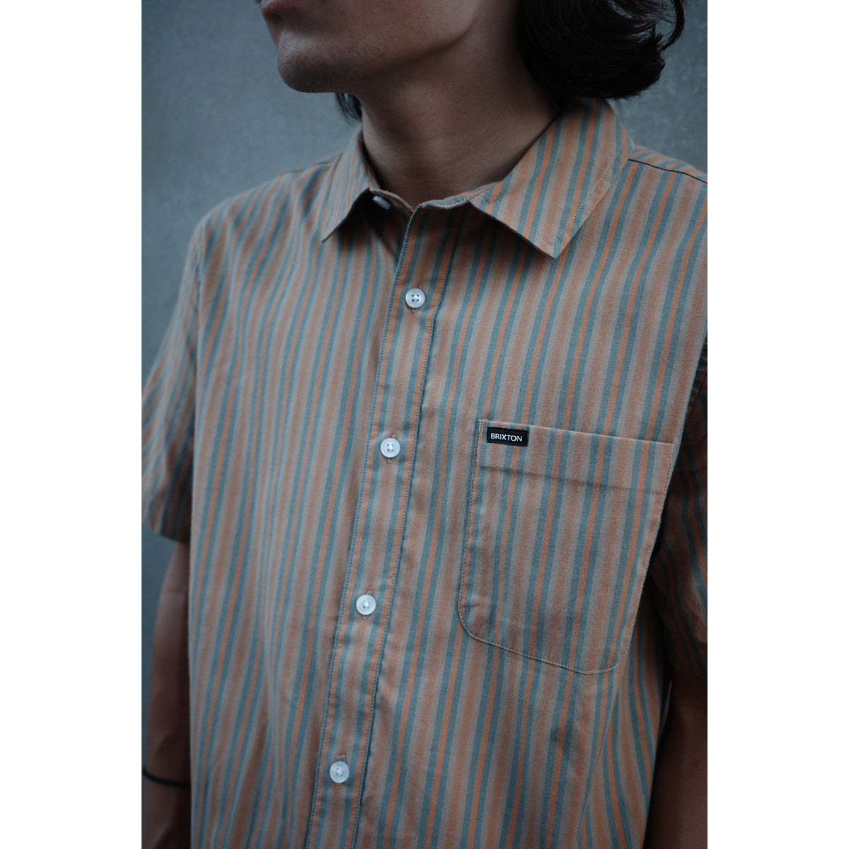 CHARTER STRIPE S/S WVN - RUSTIC CARAMEL/NIGHT SAGE