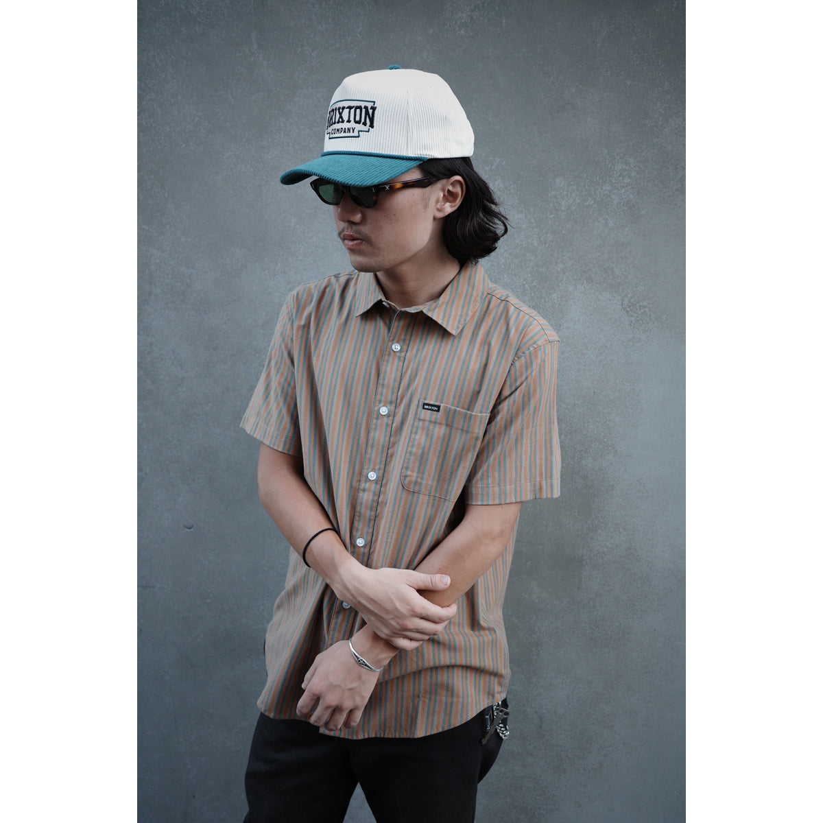 CHARTER STRIPE S/S WVN - RUSTIC CARAMEL/NIGHT SAGE