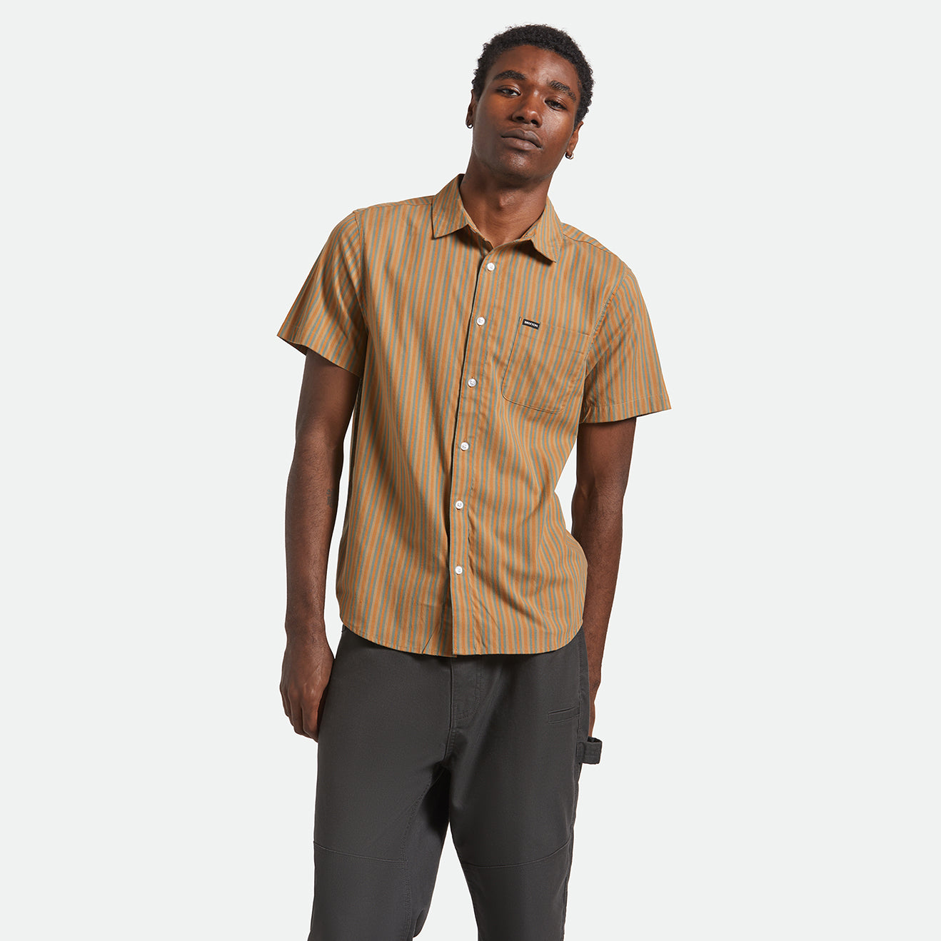 CHARTER STRIPE S/S WVN - RUSTIC CARAMEL/NIGHT SAGE