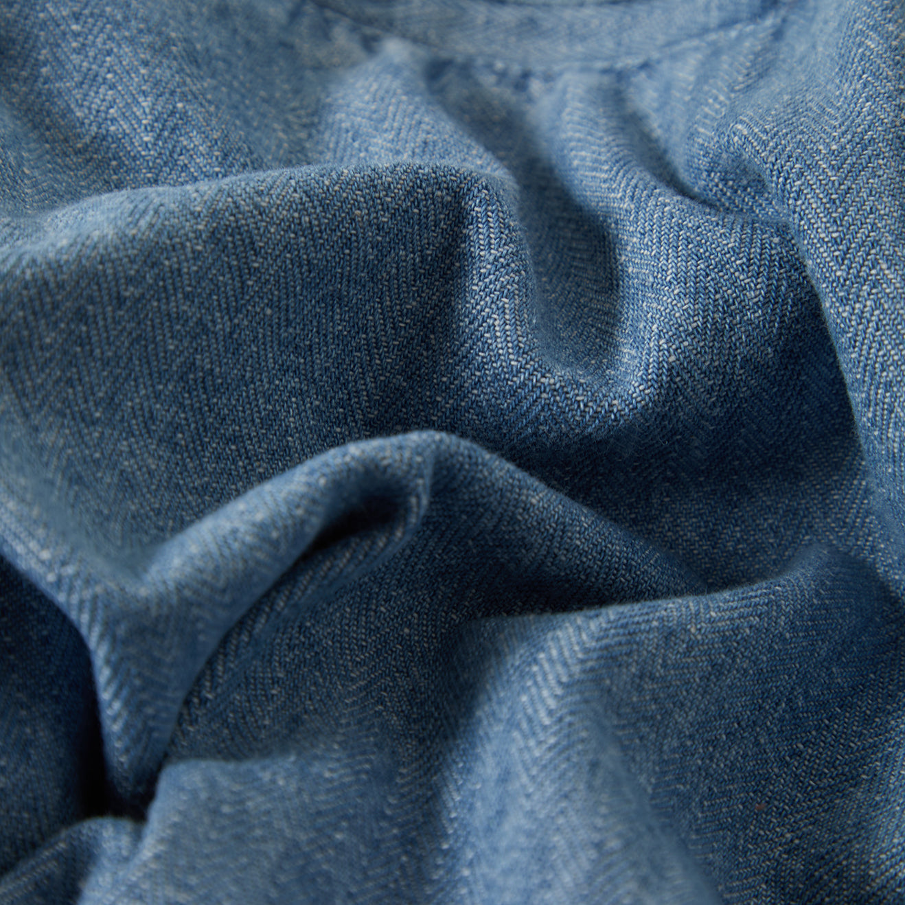 CHOICE CHINO BAGGY SHORT - LIGHT WASH DENIM HERRINGBONE