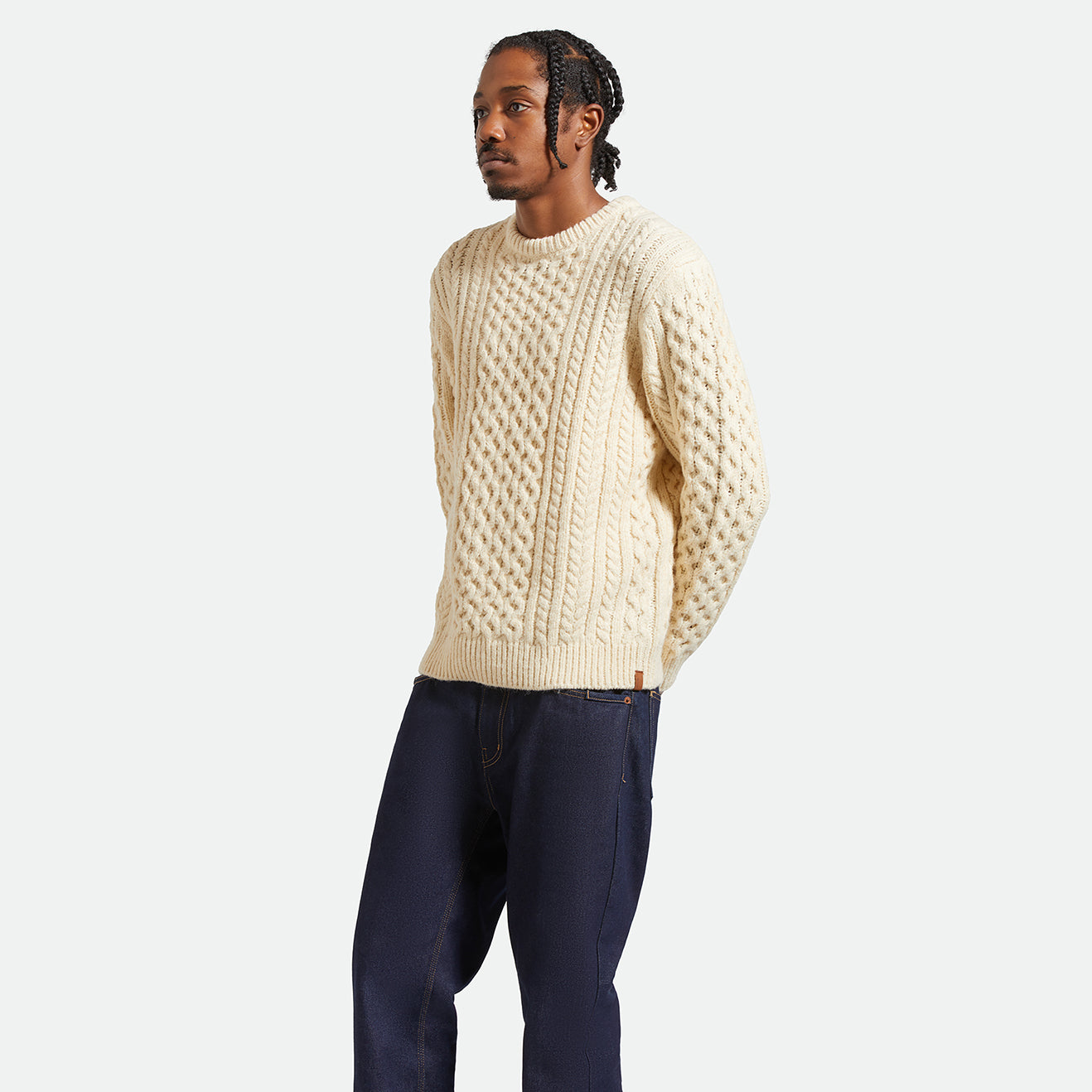 CLASSIC FISHERMAN'S SWEATER-OATMEAL