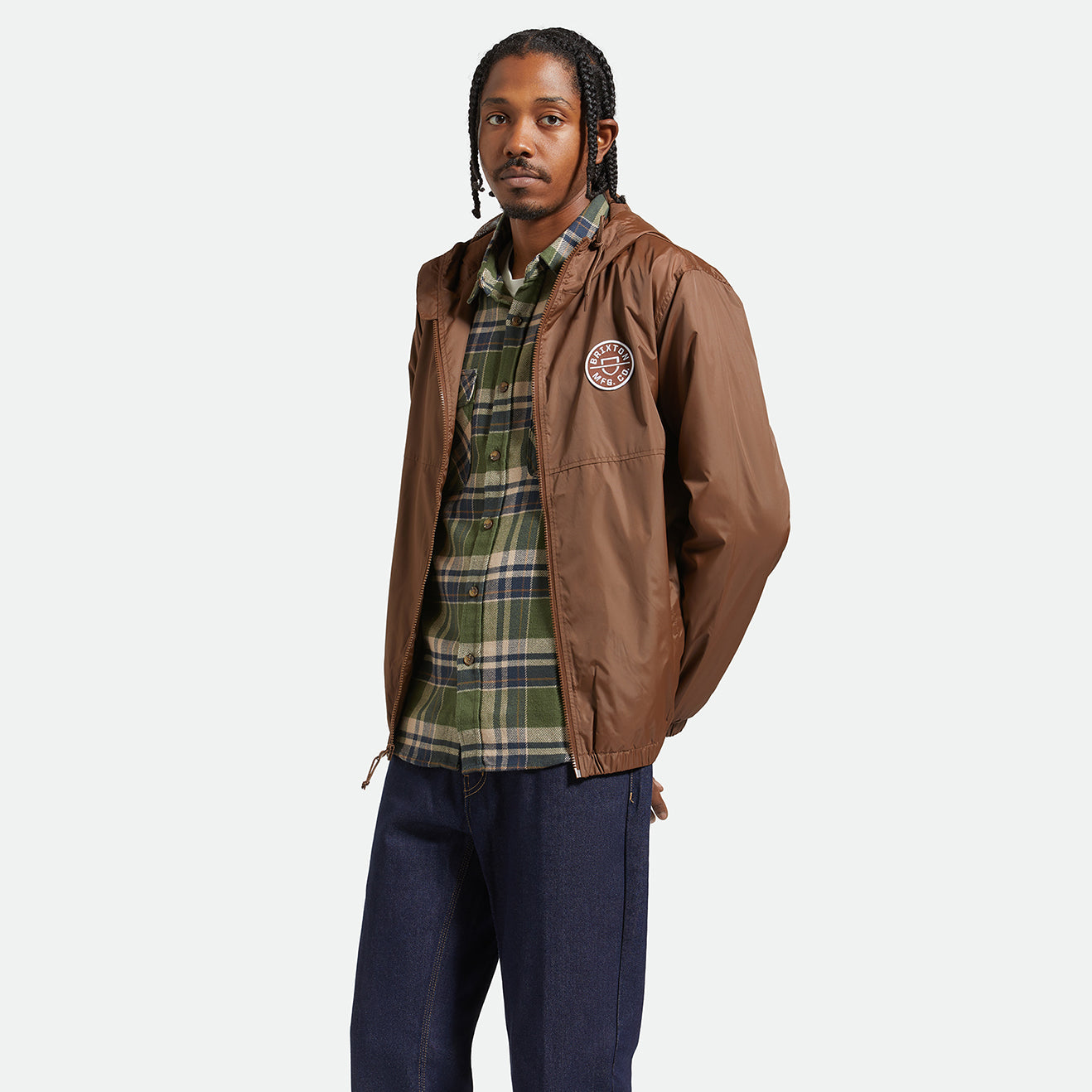 CLAXTON CREST LW ZIPHOOD JKT-PINECONE BROWN