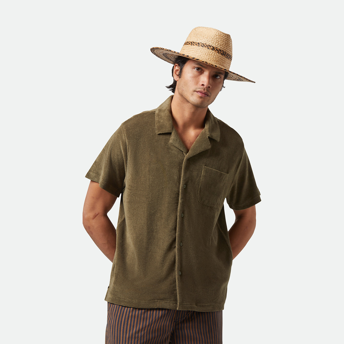 COHEN COWBOY STRAW HAT-TAN/BLACK