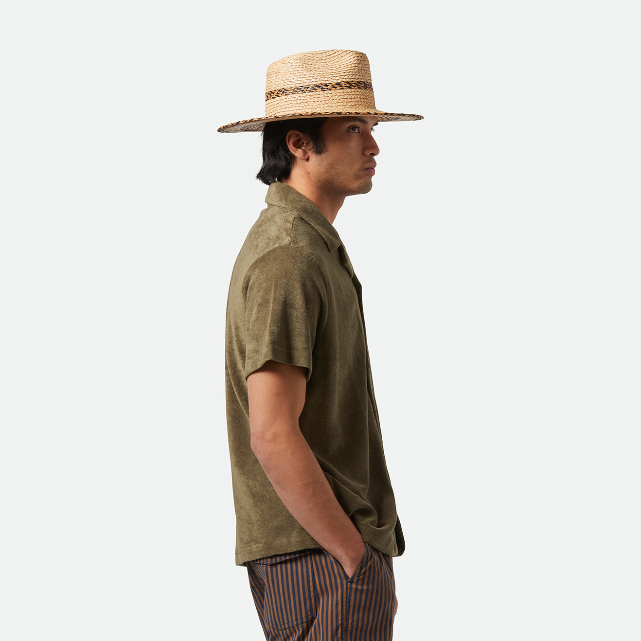 COHEN COWBOY STRAW HAT-TAN/BLACK