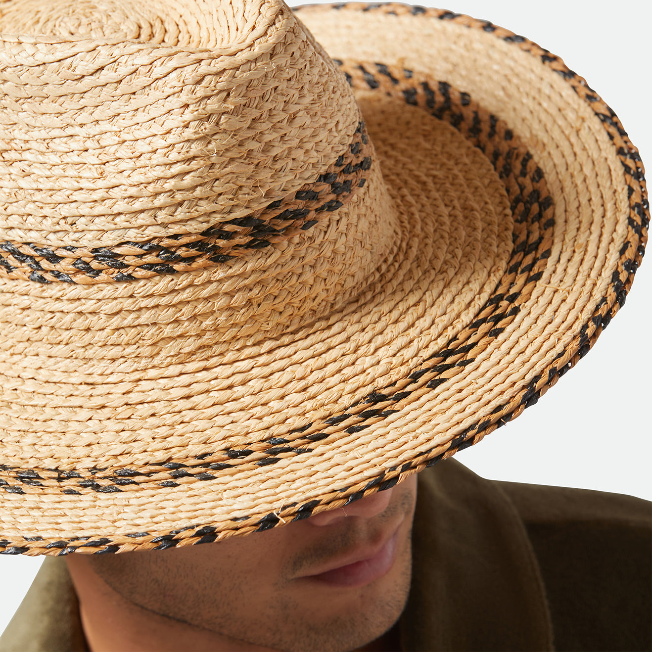 COHEN COWBOY STRAW HAT-TAN/BLACK
