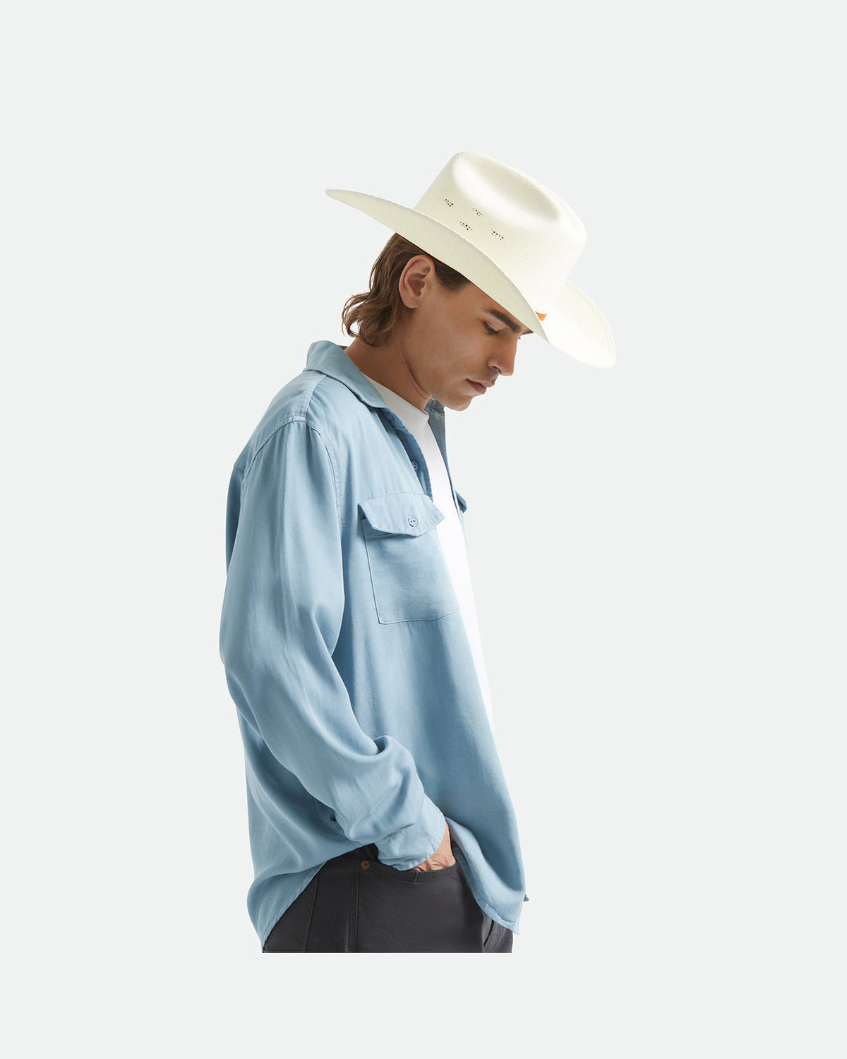 COOL COMFORT WAYNE L/S WVN - DUSTY BLUE