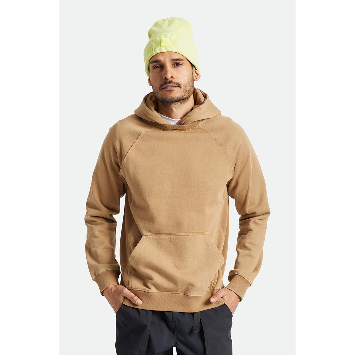 hood モリハルナさん　スウェット USA製 90s Champion R/W Line Rib Sweat Hoodie 紺 L 刺繍タグ
