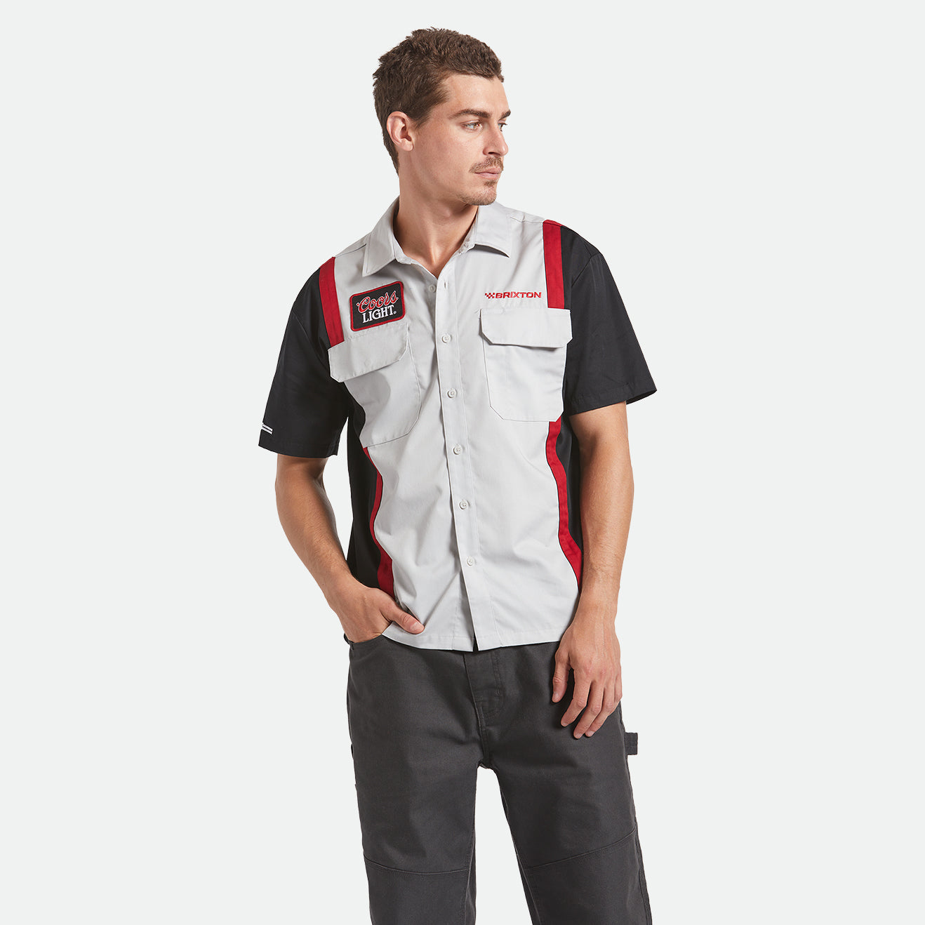 COORS LIGHT SHAKE DOWN S/S WVN - SILVER/BLACK