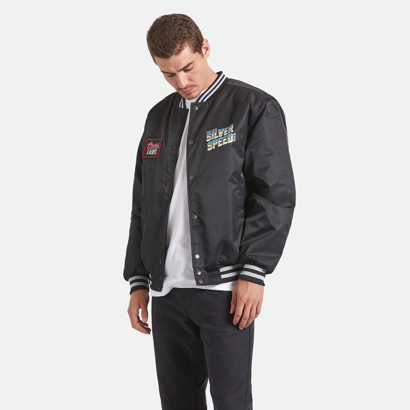 COORS LIGHT SILVER SPEED SHOP JACKET - BLACK/SILVER