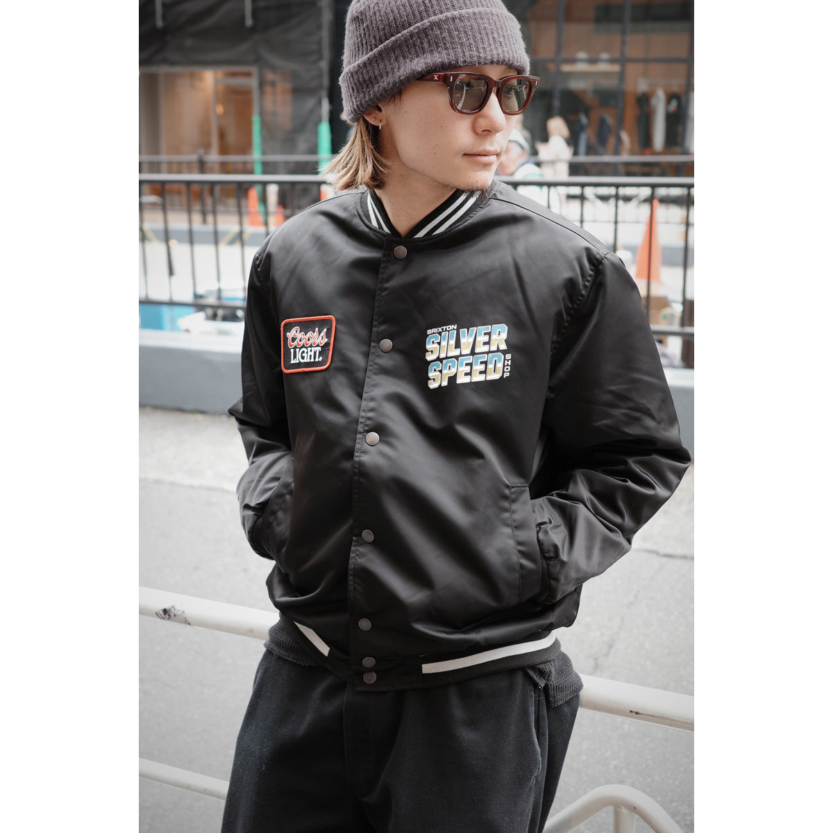 COORS LIGHT SILVER SPEED SHOP JACKET - BLACK/SILVER