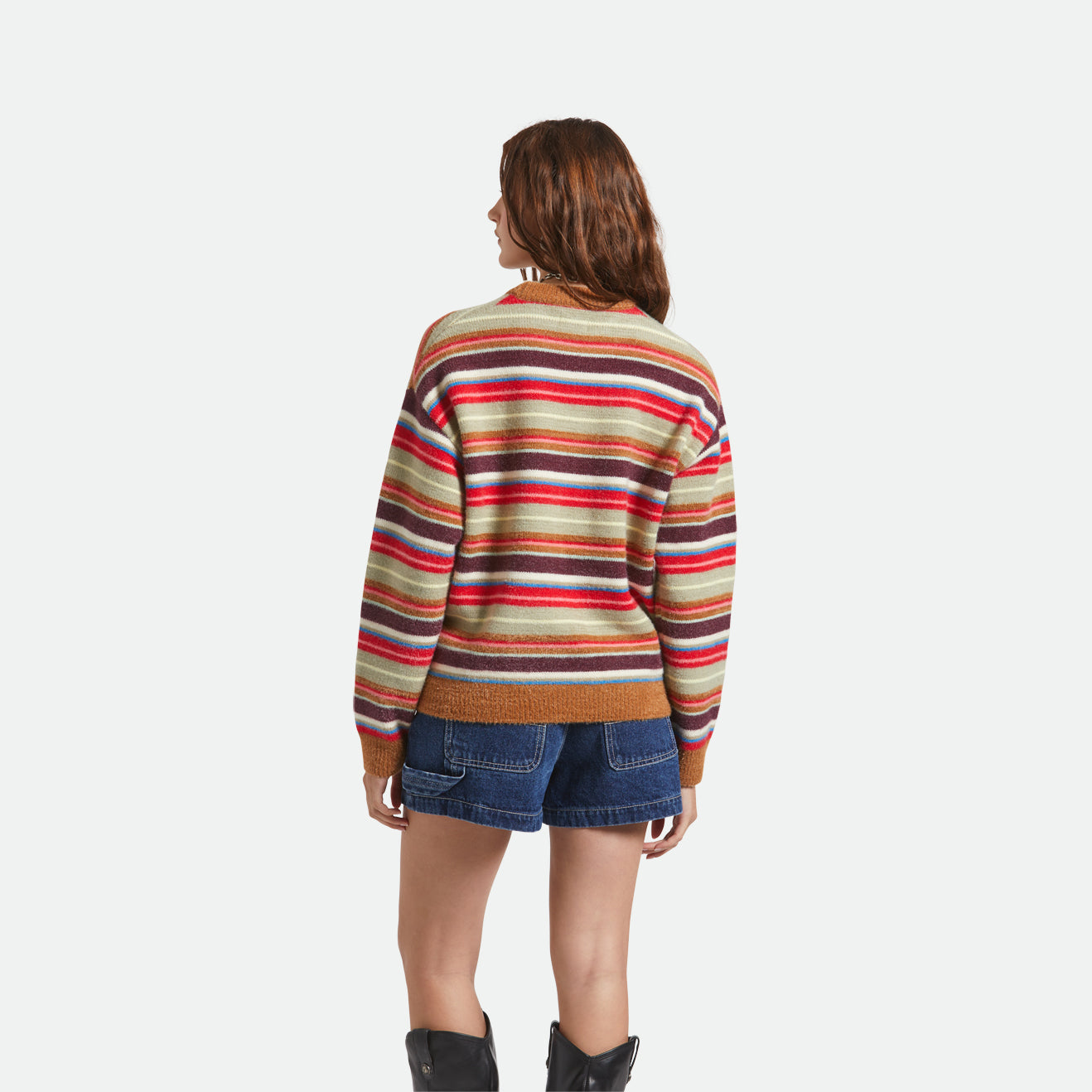 COZY CREW SWEATER - MULTI STRIPE
