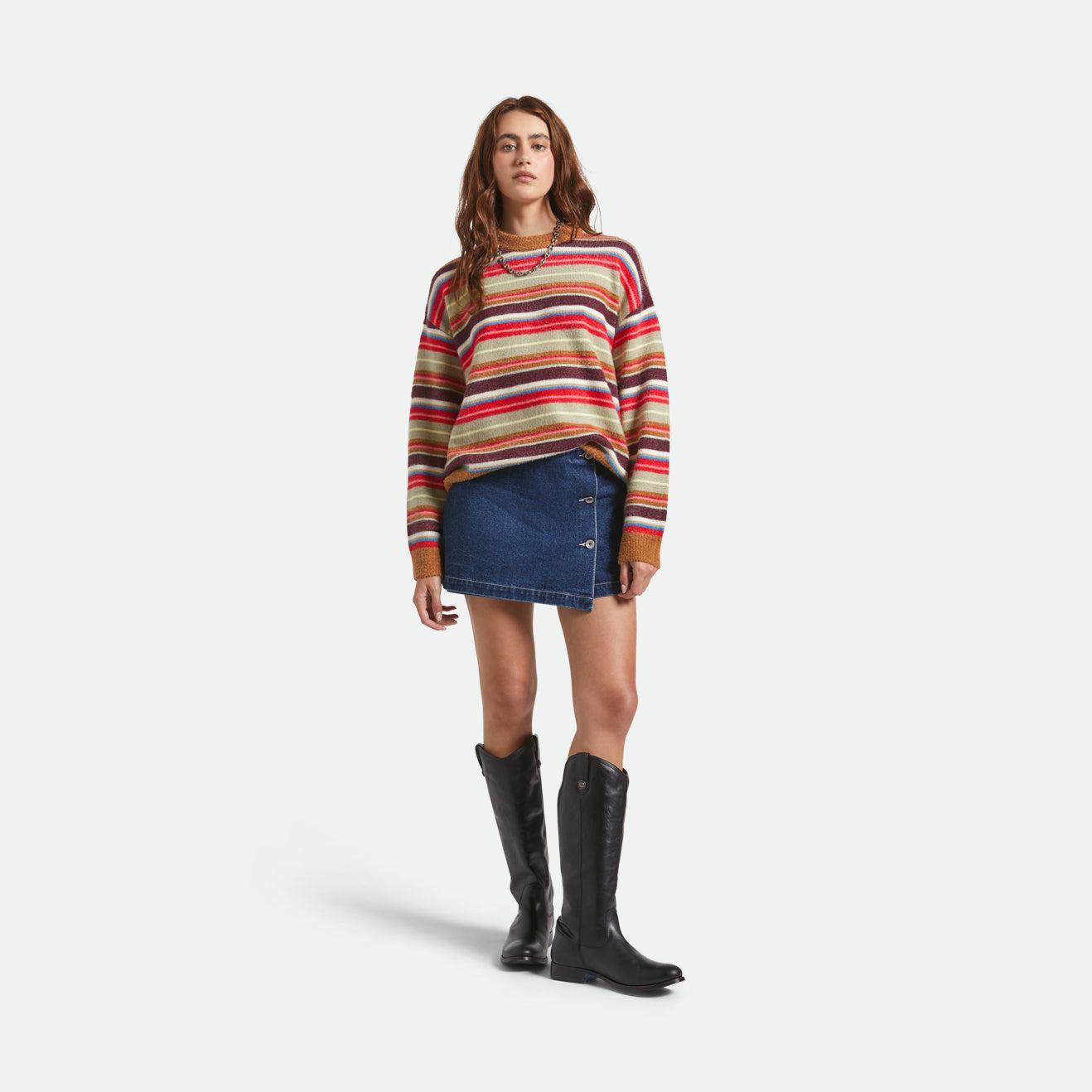 COZY CREW SWEATER - MULTI STRIPE