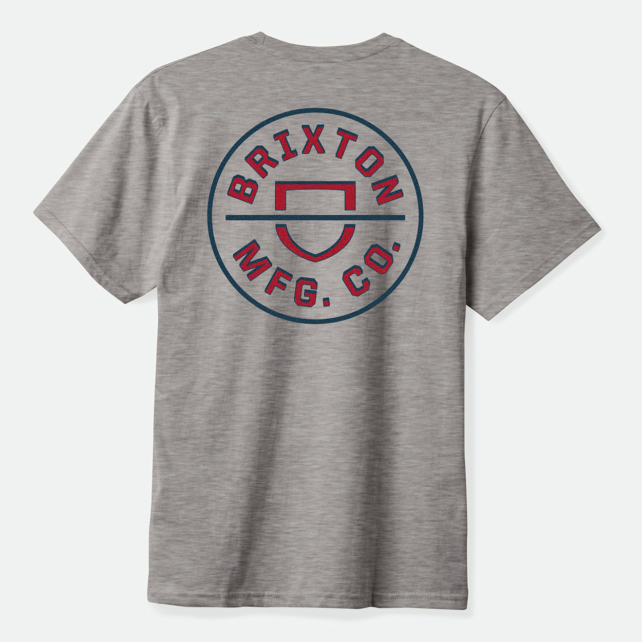 CREST II S/S STT-HEATHER GREY/NAVY/DARK RED