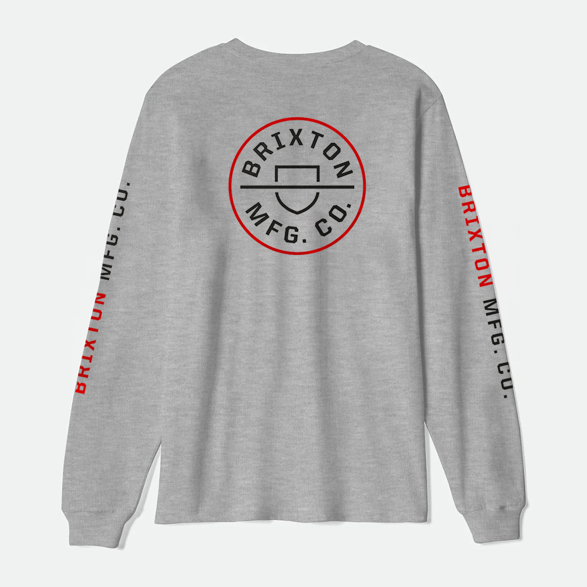 CREST L/S STT - HEATHER GREY/RED