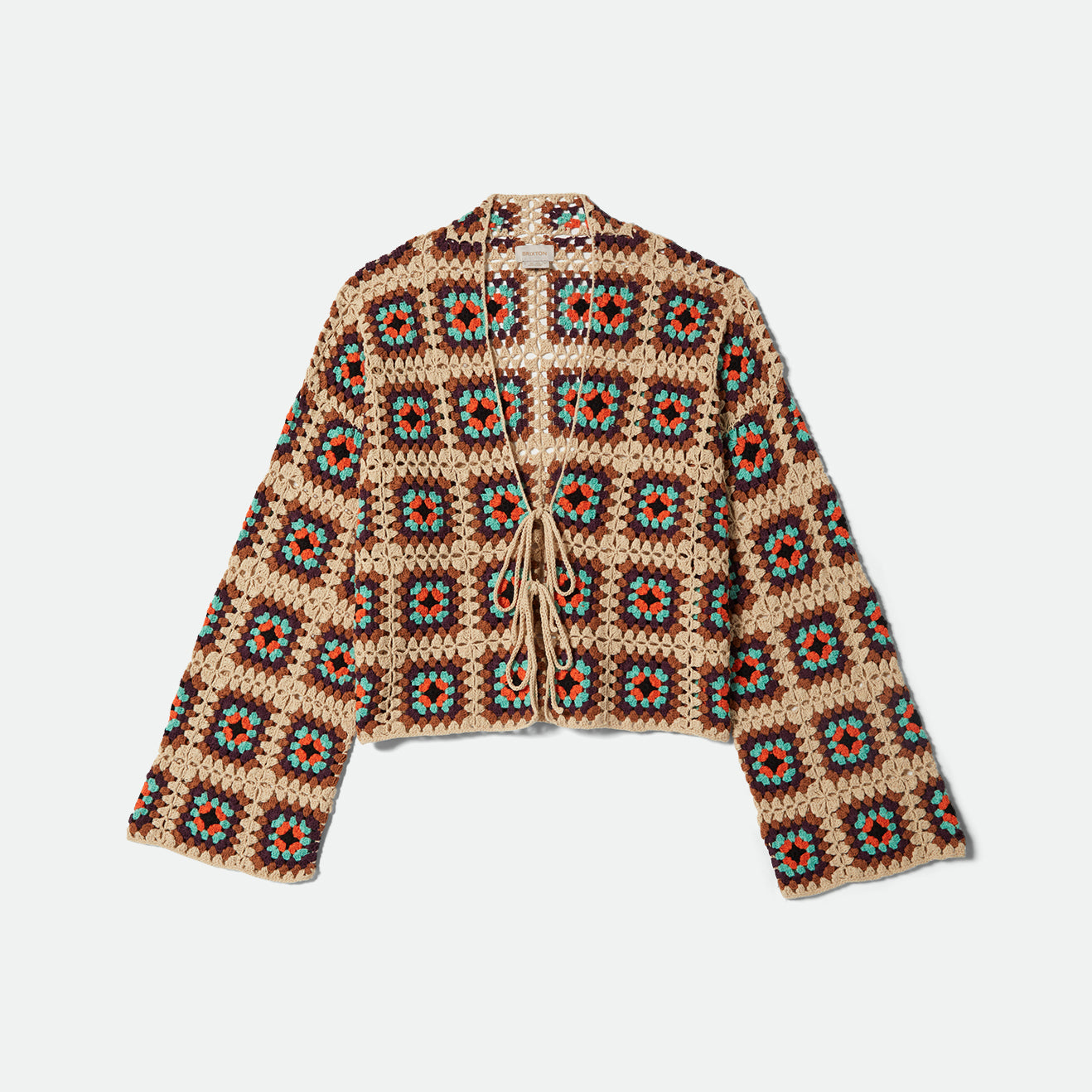 CROCHET KNIT KIMONO - MULTI COLOR