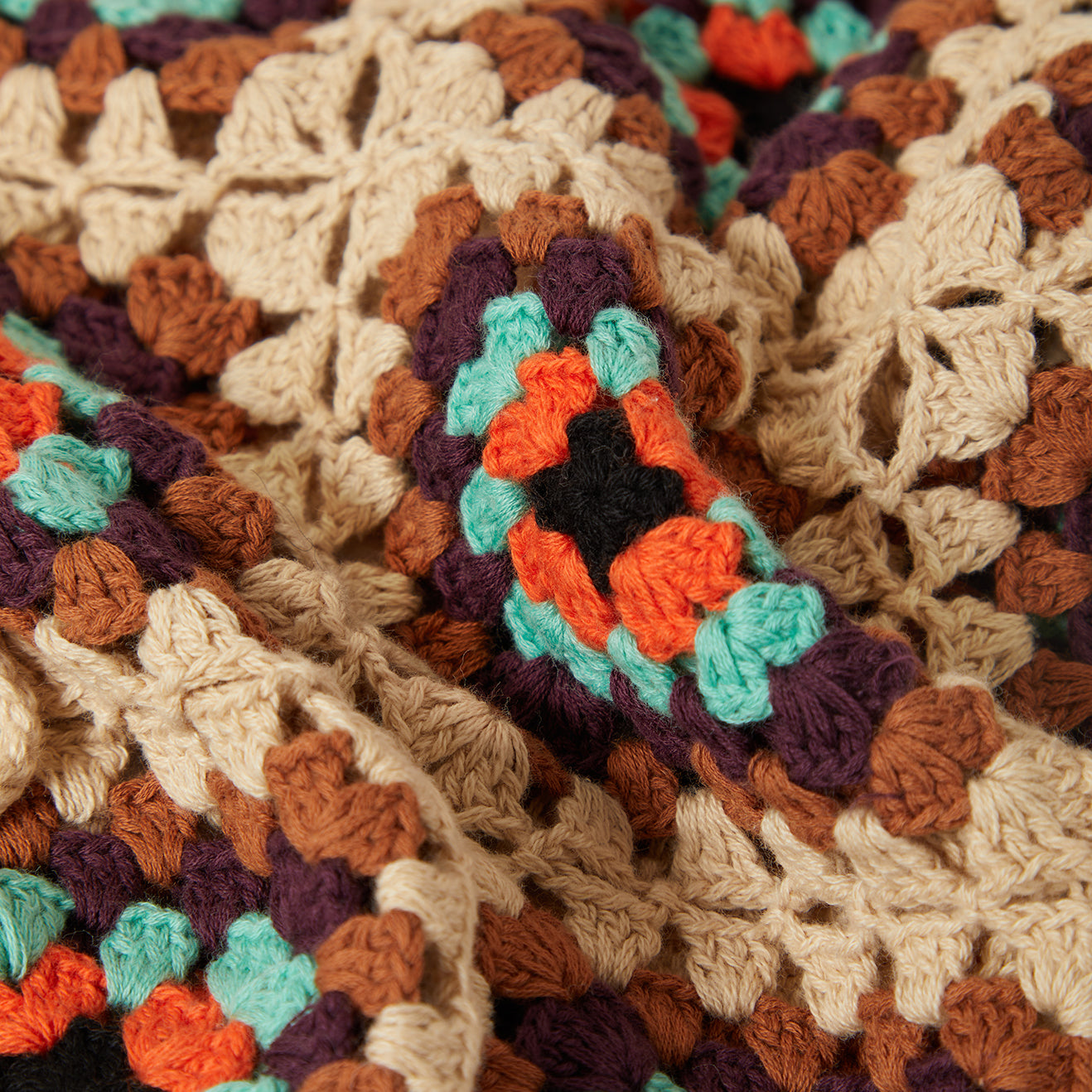 CROCHET KNIT KIMONO - MULTI COLOR