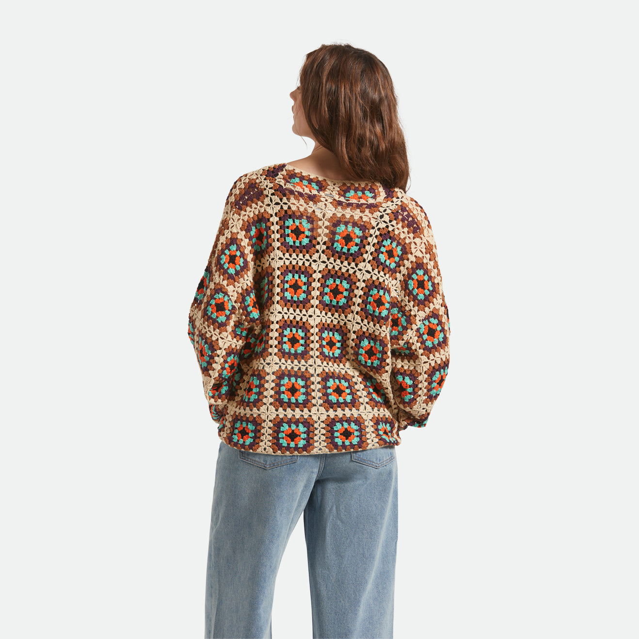 CROCHET KNIT KIMONO - MULTI COLOR